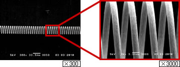 Micro coil(wire diameter 3 µｍ / coil outside diameter 36 µｍ)